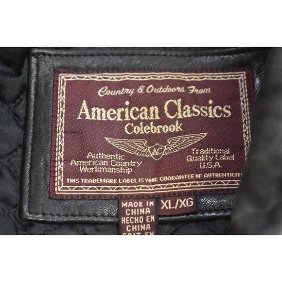 American Classics Leather Jacket Mens XL Colebrook Bomber Vintage Zip